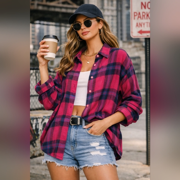 French Connection Tops - French Connection | Plaid Button-Up Shirt, Size M